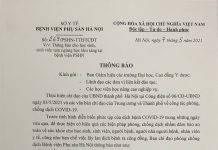 THÔNG BÁO: VỀ VIỆC CHO SINH VIÊN/HỌC VIÊN TẠM NGHỈ HỌC LÂM SÀNG TẠI BVPSHN