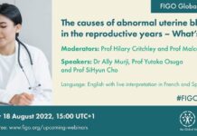 Hội thảo trực tuyến quốc tế của FIGO với chủ đề :” The causes of abnormal uterine bleeding in the reproductiveyears – What’s new? “
